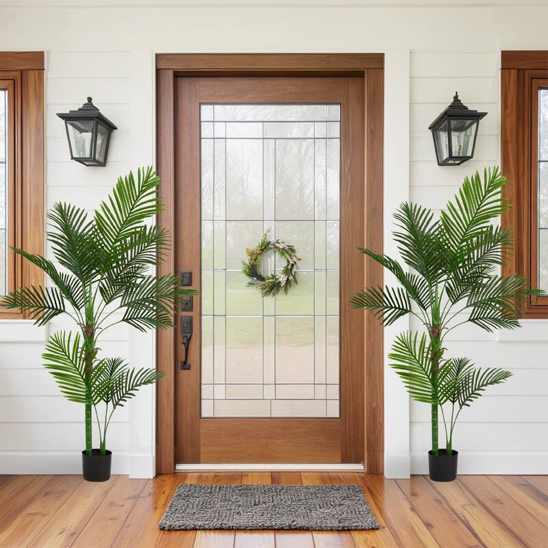 160cm Artificial Single-Stem Travelers Palm with 11 Leaves Potted Plant for Indoor Decor 1pc