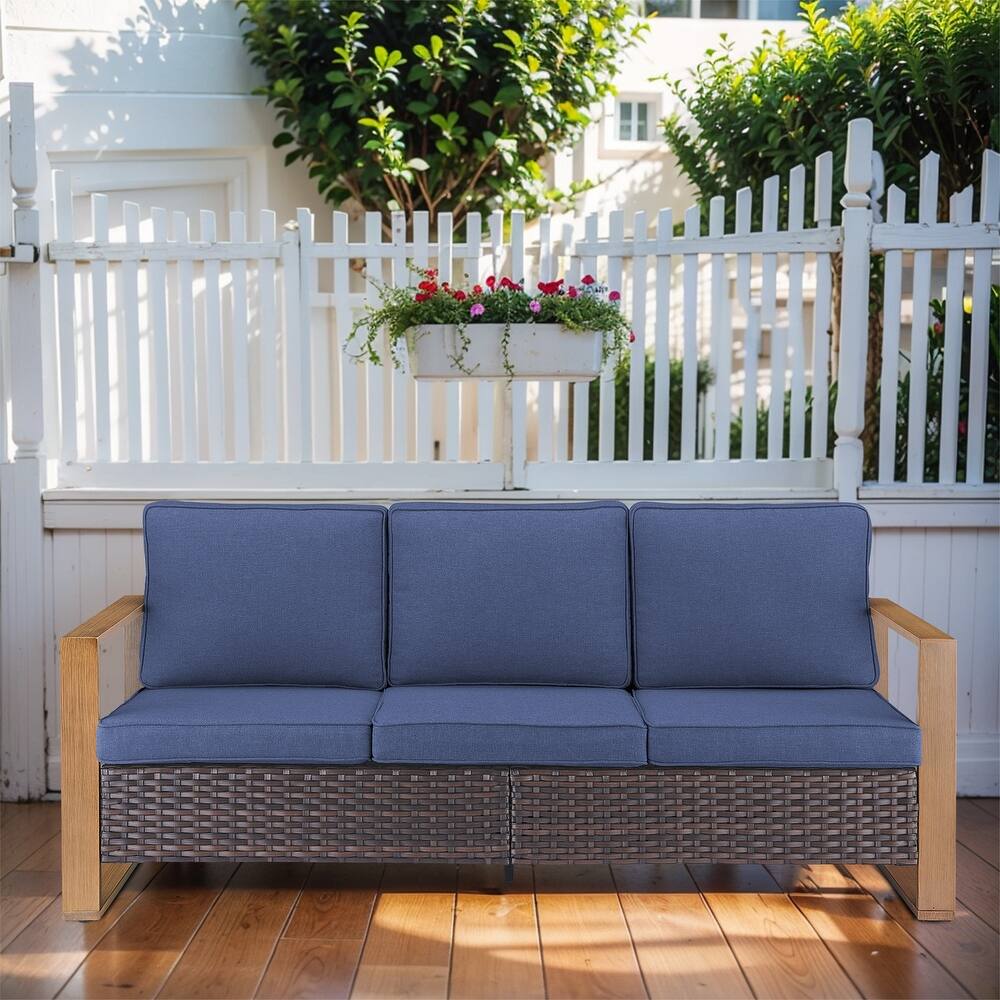 Gymojoy Outdoor 3-Seat Sofa - Durable All-Weather PE Wicker