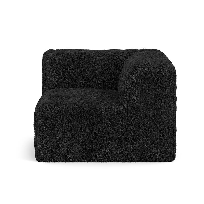 Furniture of America Ylena Modern Faux Fur Foam Modular Compressed Sofa Chair