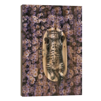 Bliss In The Tub From The Dollhouse Print On Wood by Kathrin Federer - Multi-Color