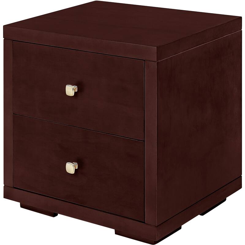 HomeRoots 19" Espresso Two Drawer Nightstand