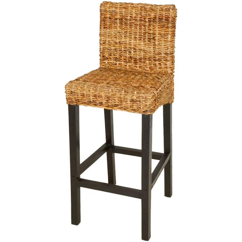 vidaXL Bar Stools 2 pcs Abaca - 17.7" x 17.3" x 43.7"