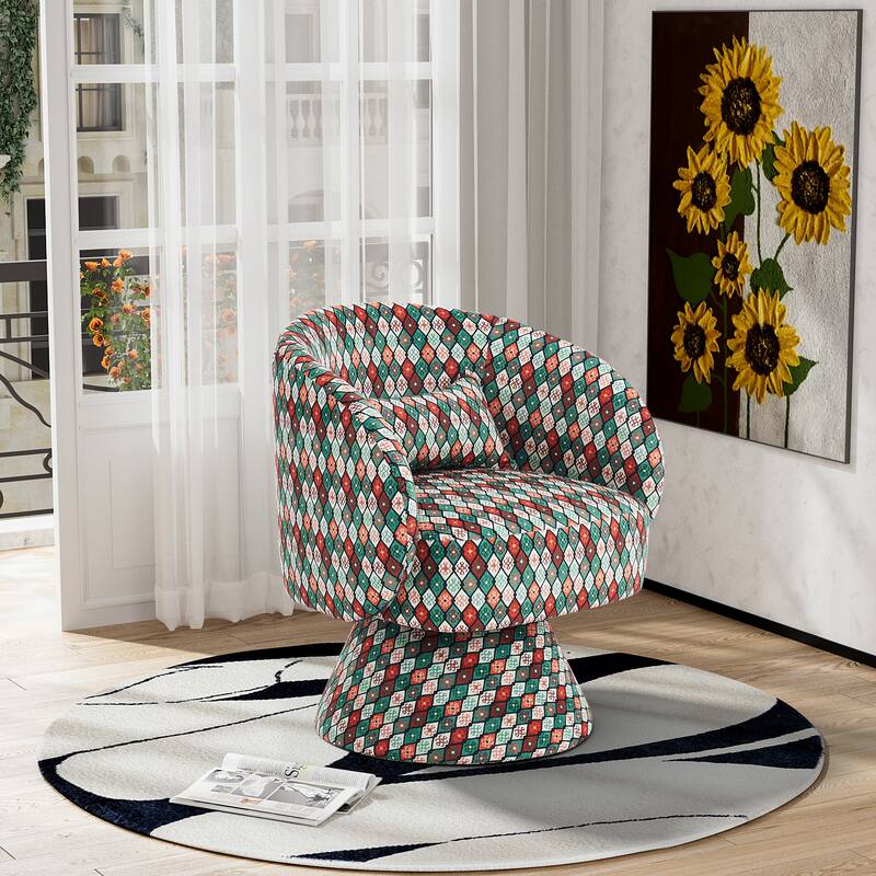 Ouyessir 360 Degree Swivel Cuddle Barrel Sofa Chairs