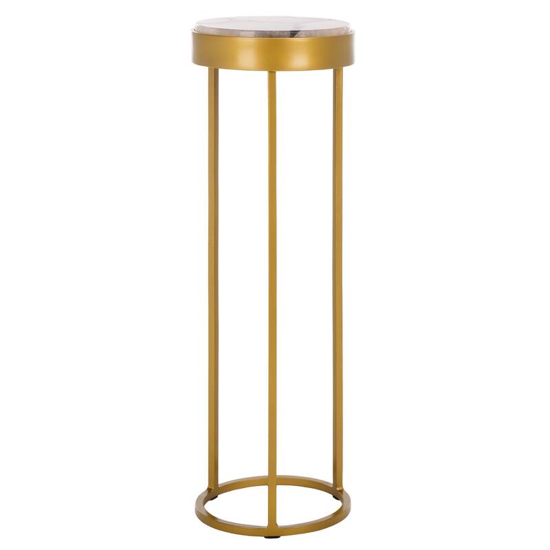 SAFAVIEH Couture Hannahmarie Stone Round Drink Table (Fully Assembled) - 8"W x 8"D x 24"H