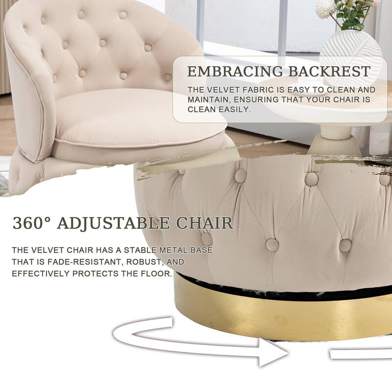 360 Degree Swivel Cuddle Barrel Accent Storage Chairs, Round Armchairs with Wide Upholstered, for Living Room