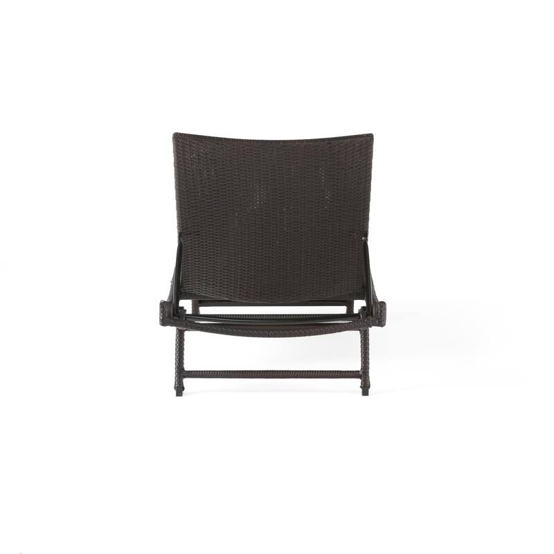 Rustic Outdoor Aluminum Frame Wicker Recliner
