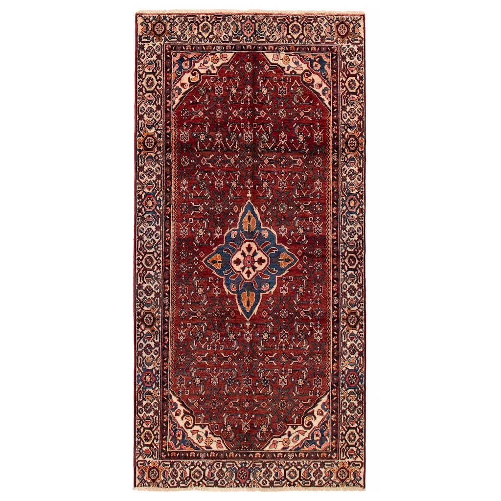 ECARPETGALLERY Hand-knotted Anatolian Vintage Red Wool Rug - 4'9 x 9'9
