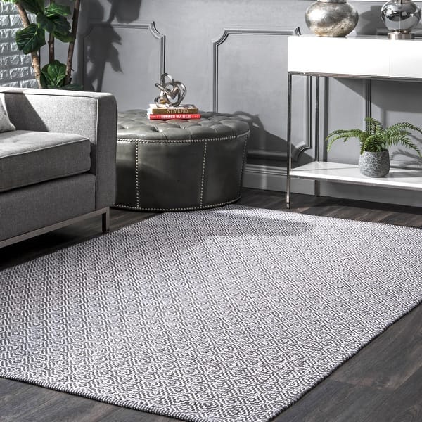 slide 2 of 49, Nuloom Lorretta Geometric Cotton Area Rug 2'6" x 6' Runner - Grey