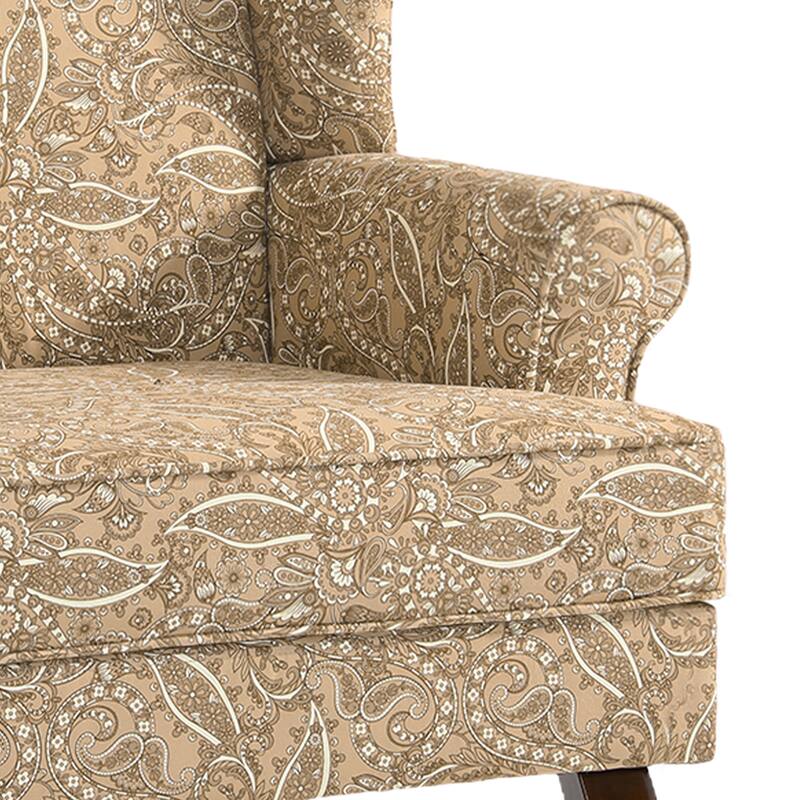 Elegant Living Room Wing Back Arm Chair Upholstered Accent Chair