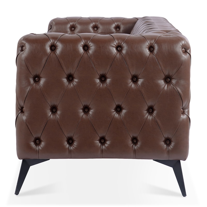 84.06 Inch Width Traditional Square Arm removable cushion 3 seater Sofa
