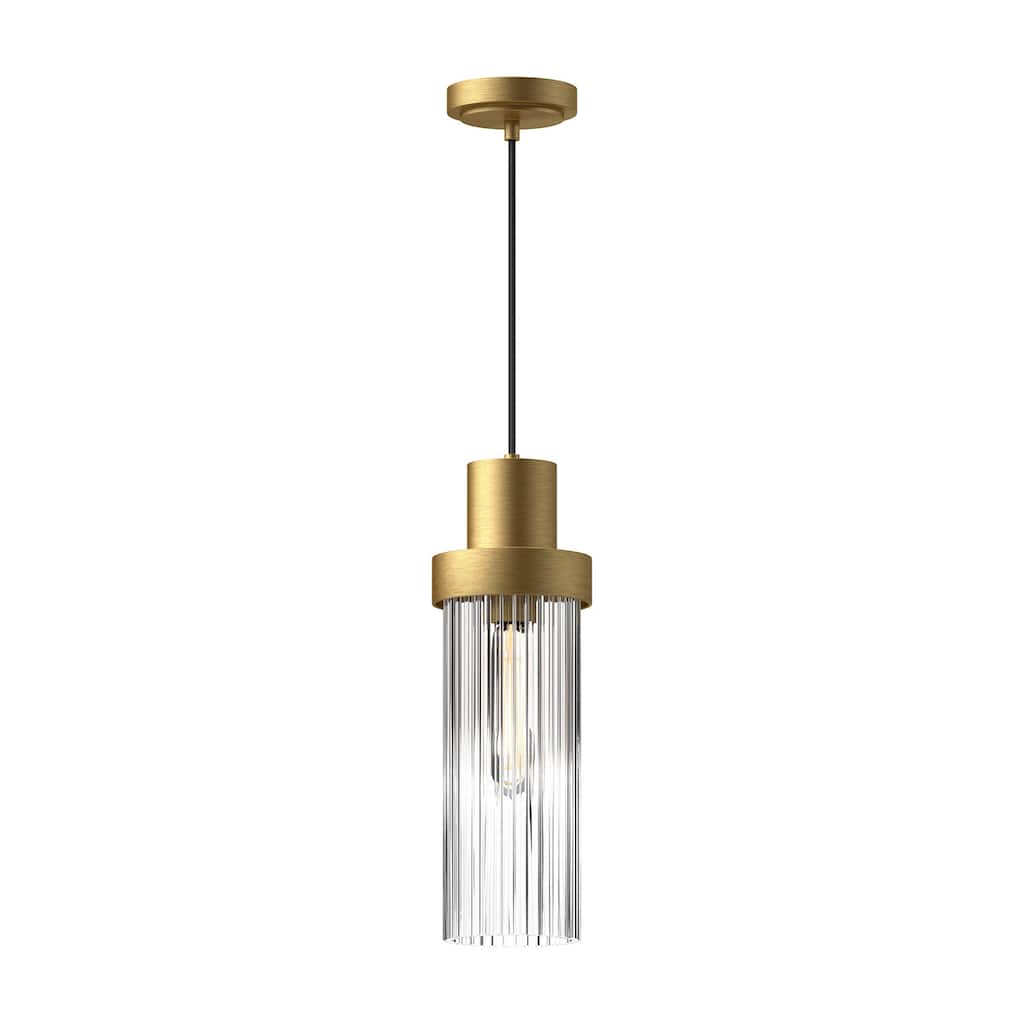 Alora Lighting PD435605CR Kent 5" Wide Mini Pendant with Clear Ribbed