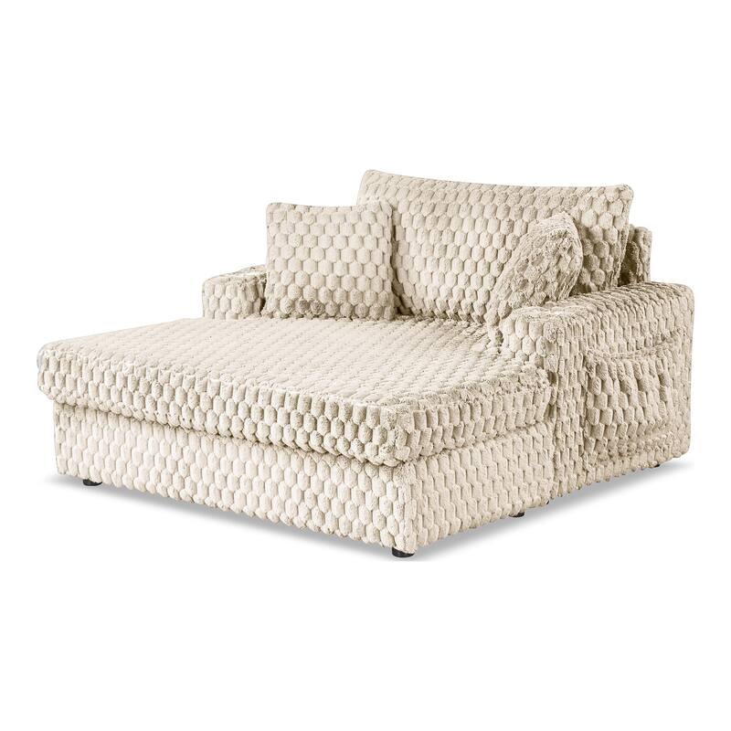 Furniture of America Lanturn Modern Soft Upholstered 2-Arm Oversized Chaise