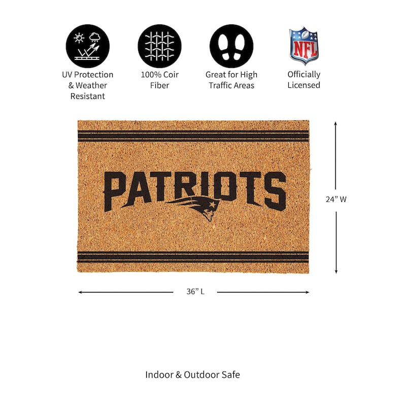 New England Patriots Monochrome Indoor/Outdoor Coir Door Mat