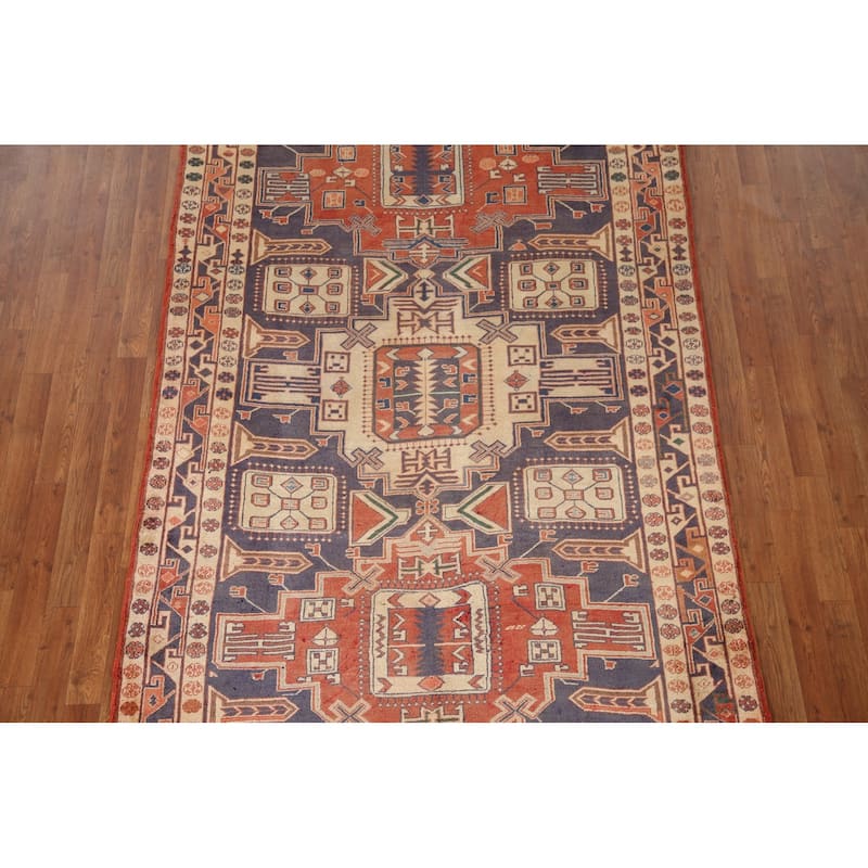 Vegetable Dye Meshkin Persian Vintage Area Rug Handmade Wool Carpet - 5'1"x 9'2"