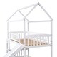 preview thumbnail 23 of 24, Friendly Design Twin Over Twin Bunk Bed with Slide, House Bed with Slide