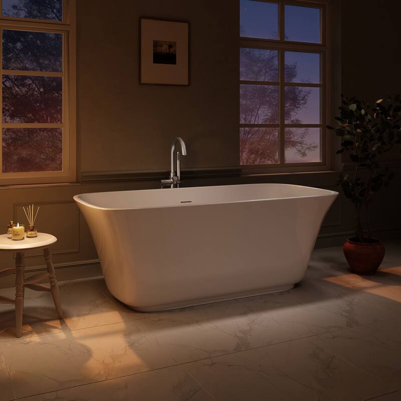 OVE Aveline 60-inch Free-Standing Bathtub in Glossy White