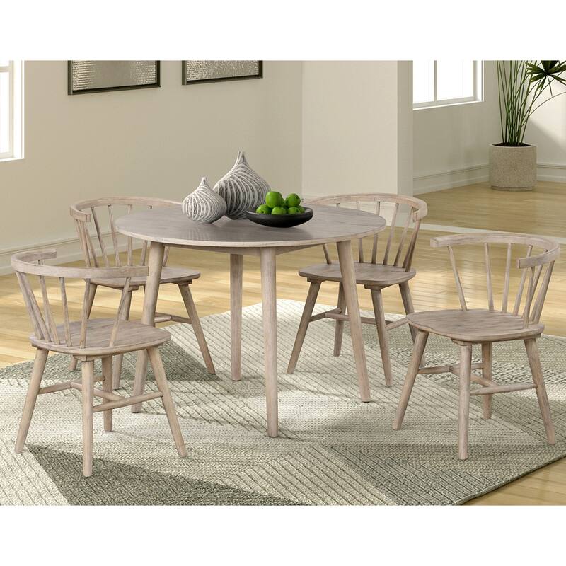 5 Piece Wooden Dining Set with Shaker Legs