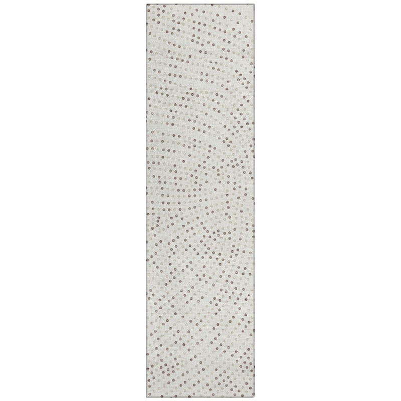 Machine Washable Indoor/ Outdoor Modern Dotty Chantille Rug
