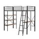 preview thumbnail 8 of 12, Metal Loft Bed Frame with Built-in Desk and 3-Tire Shelf Under Bed,Twin Size