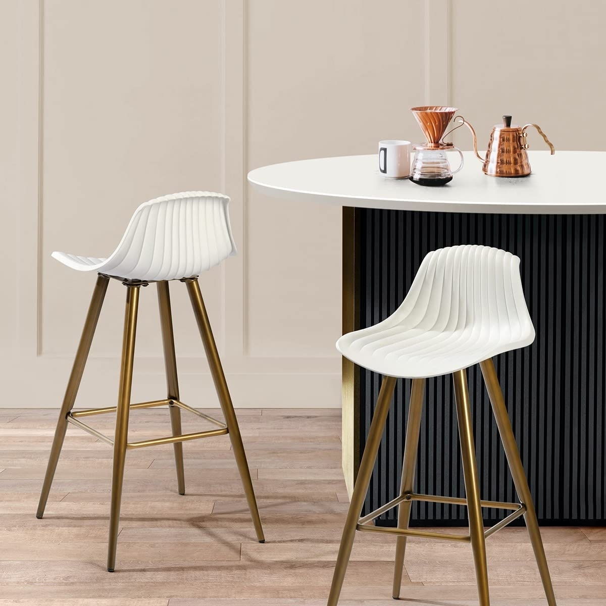 Set of 2 Bar Stools 36.4inch Height High Counter Stool with Backrest Footrest for Home Bar Dining Room Indoor Outdoor N A