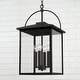 preview thumbnail 3 of 2, Bryson 4-light Black Outdoor Hanging Pendant w/ Clear Glass