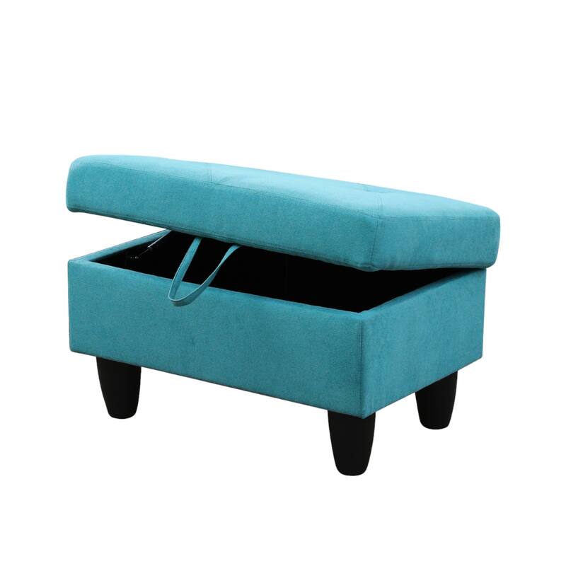 KISRAIS 28.5" Wide Upholstered Storage Ottoman