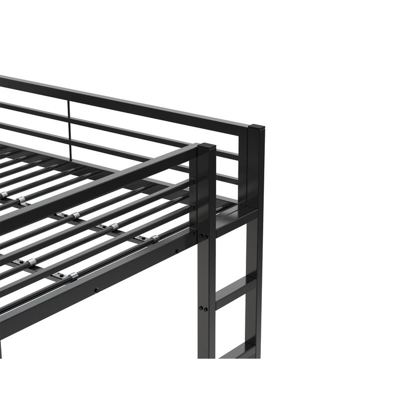 Full Size Metal Loft Bed with Desk and Storage, Ideal for Teens and Kids, Black Bedroom Frame