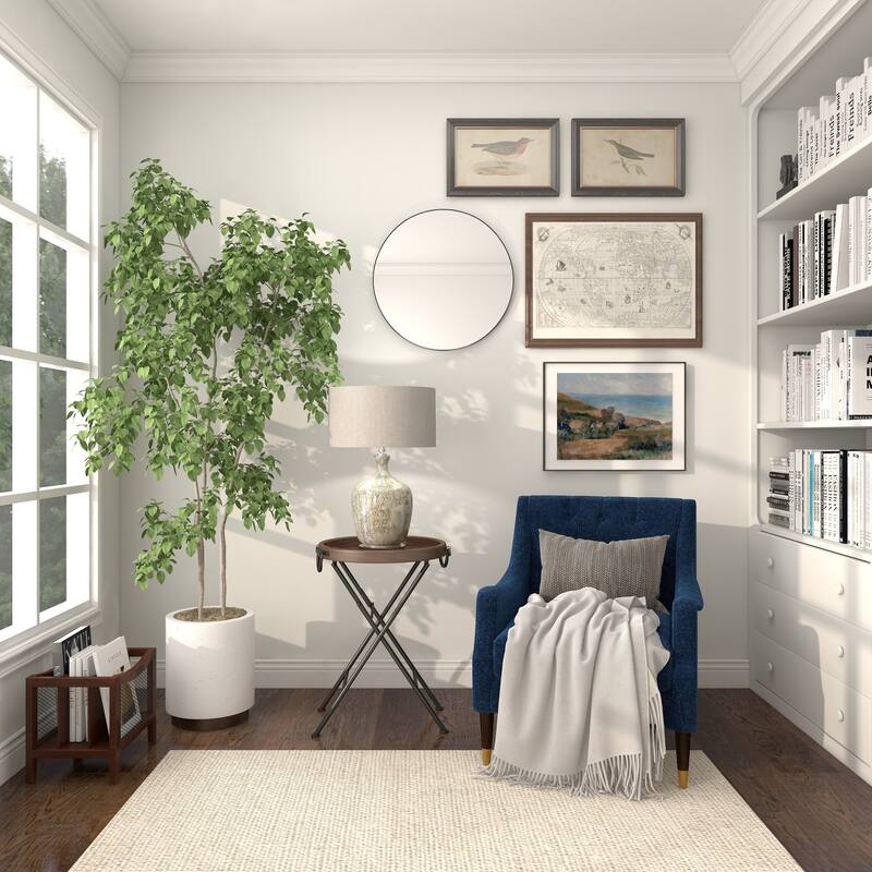 Black, White or Gold Wood Wall Mirror with Thin Frame
