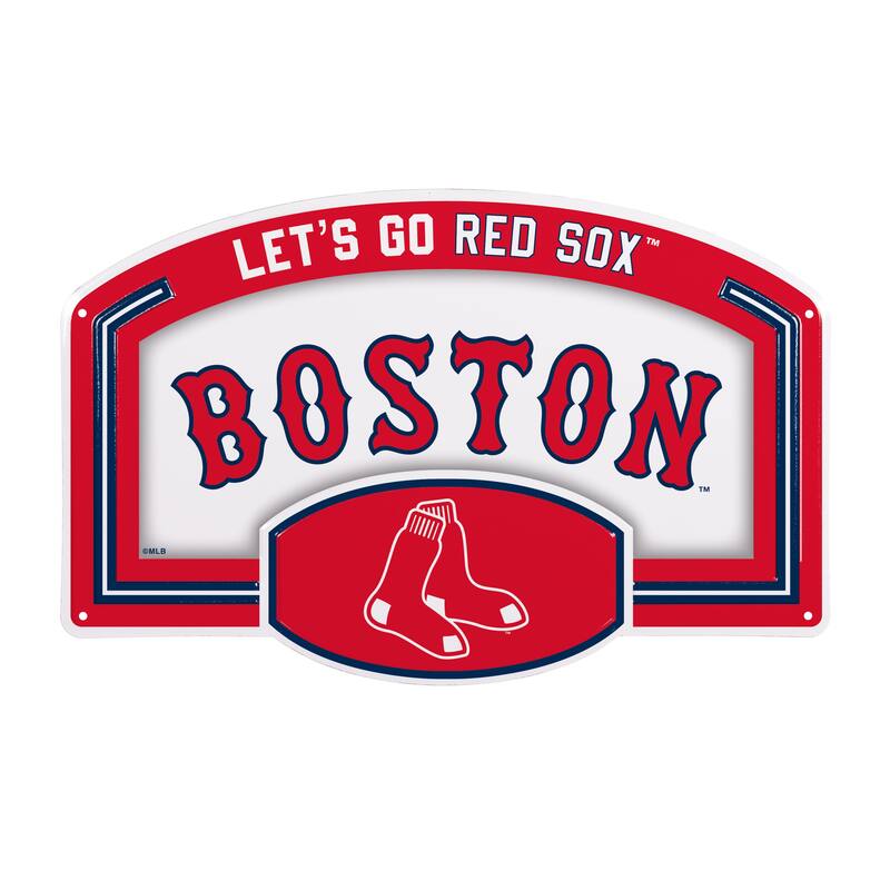 Boston Red Sox Embossed Steel Wall Sign, 11" x 17"