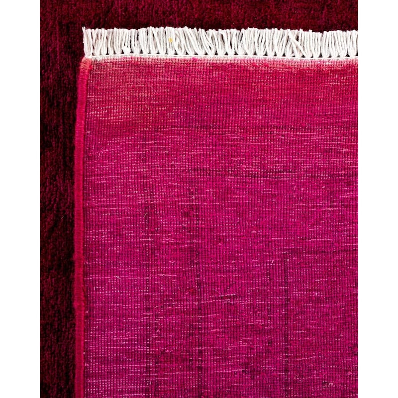 Overton Hand Knotted Wool Vintage Inspired Modern Contemporary Overdyed Pink Area Rug - 8' 3" x 10' 4"