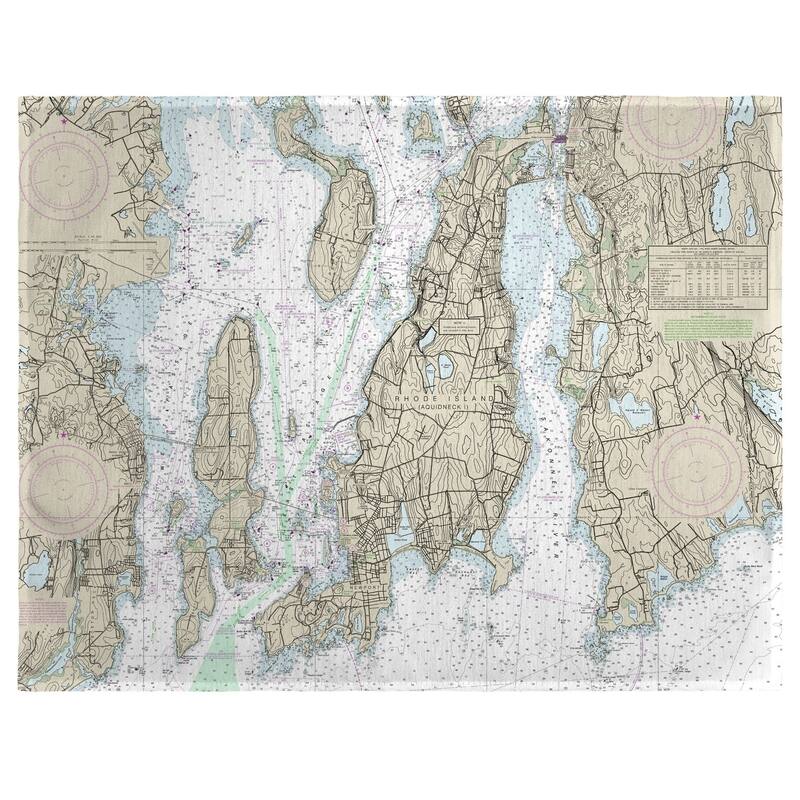 Narragansett Bay, RI Nautical Map Place Mat Set of 4