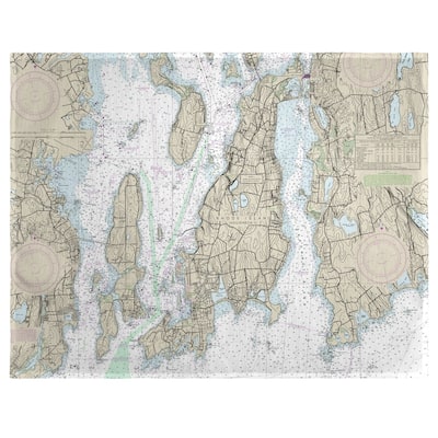 Narragansett Bay, RI Nautical Map Place Mat Set of 4