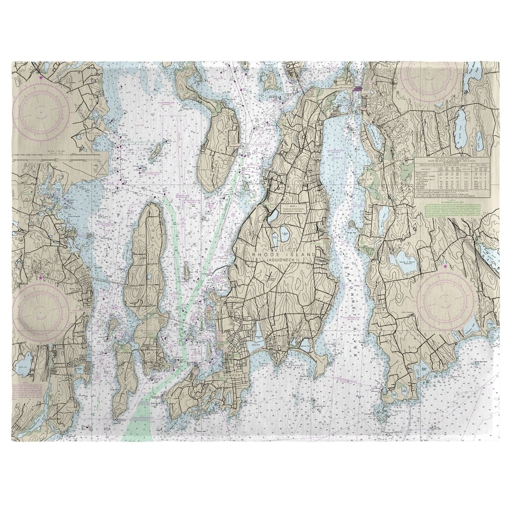 Narragansett Bay, RI Nautical Map Place Mat Set of 4