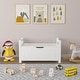 preview thumbnail 5 of 18, Kids Toy Box Chest,White Rubber Wood Toy Box for Boys Girls, Large Storage Cabinet with Flip-Top Lid/Safety Hinge