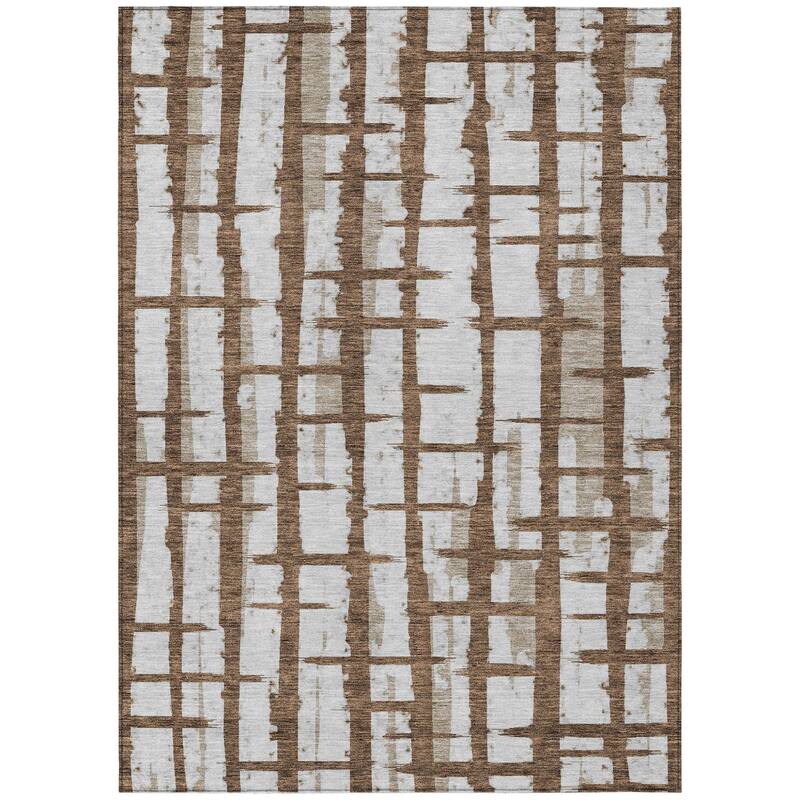 HomeRoots Striped Transitional Rectangle Outdoor Rug