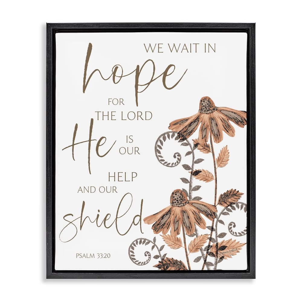 Stupell He Is Our Help & Shield Framed Floater Canvas Wall Art Design By Annie LaPoint