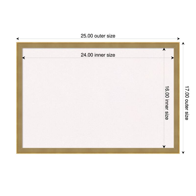 Incline Dark Gold Wood Framed Cork Board - Bulletin Board, Organization Board, Pin Board - White - 25 x 17 in