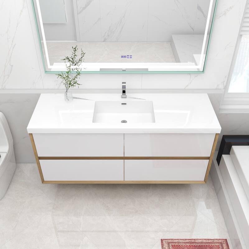 Selina 60" Wall Mounted Vanity with Single Sink - 60