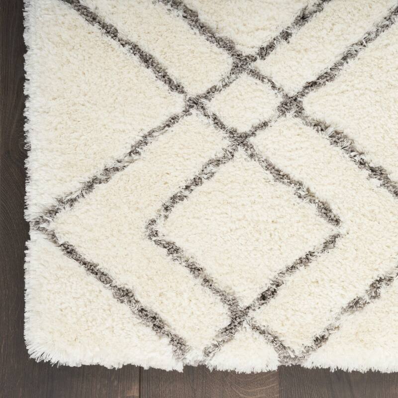 Hufe Power Loomed Geometric Modern Stain Resistant Soft Area Rug By HomeRoots - 110' X '79' X '1.58