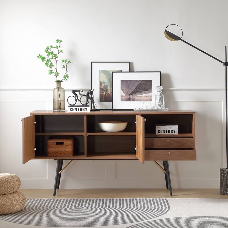 Mid-century Modern Kitchen Storage Sideboard & Buffet Cabinet TV Stand