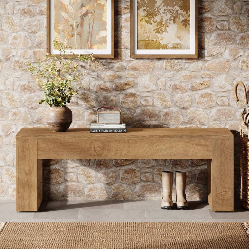 47" Farmhouse Entryway Bench for Dining Room, Living Room, Entryway