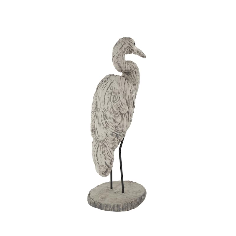 Polystone Bird Textured Sculpture - Gray - Roche River Decor - 10"W x 6"L x 19"H