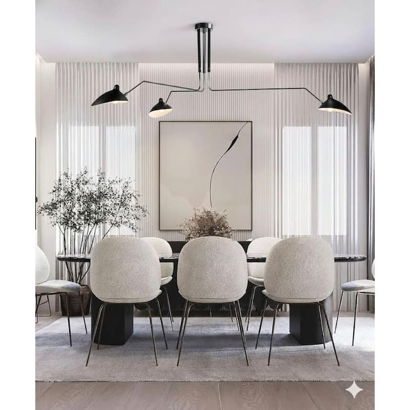 Black Aluminum Flush Mount With Shades