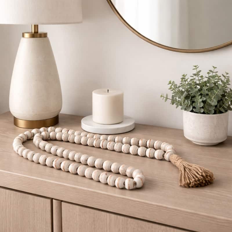 Decorative Wooden Novelty Beaded Garland - 30"