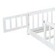 preview thumbnail 37 of 45, Rubber Wood Floor Bed with Fence and Door,Twin Size