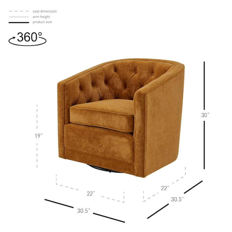 NPD Furniture Walsh Fabric Swivel Barrel Chair