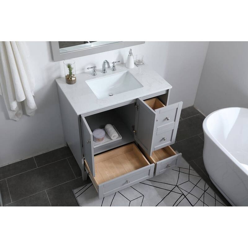 Elegant Lighting Sommerville 36" Free Standing Single Basin Vanity Set