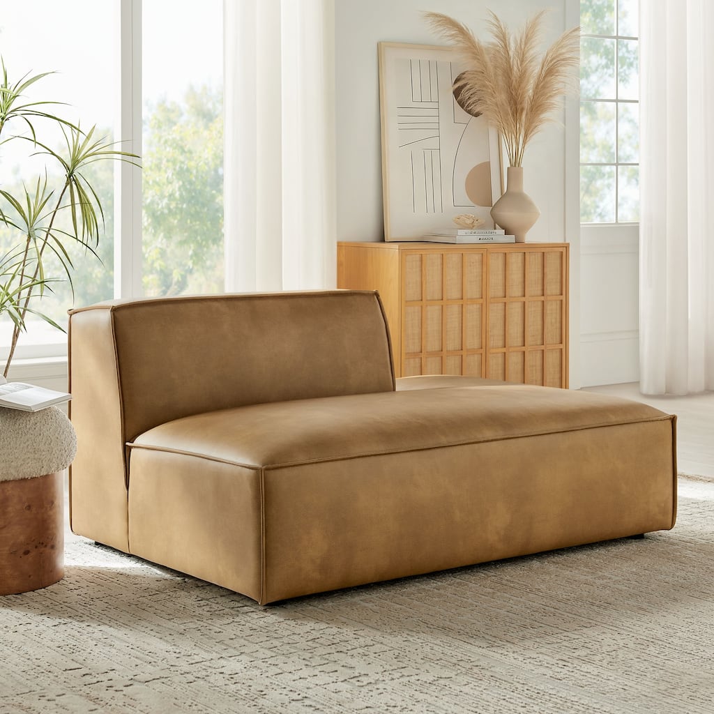 Restore Vegan Leather Right-Facing Armless Modular Chaise