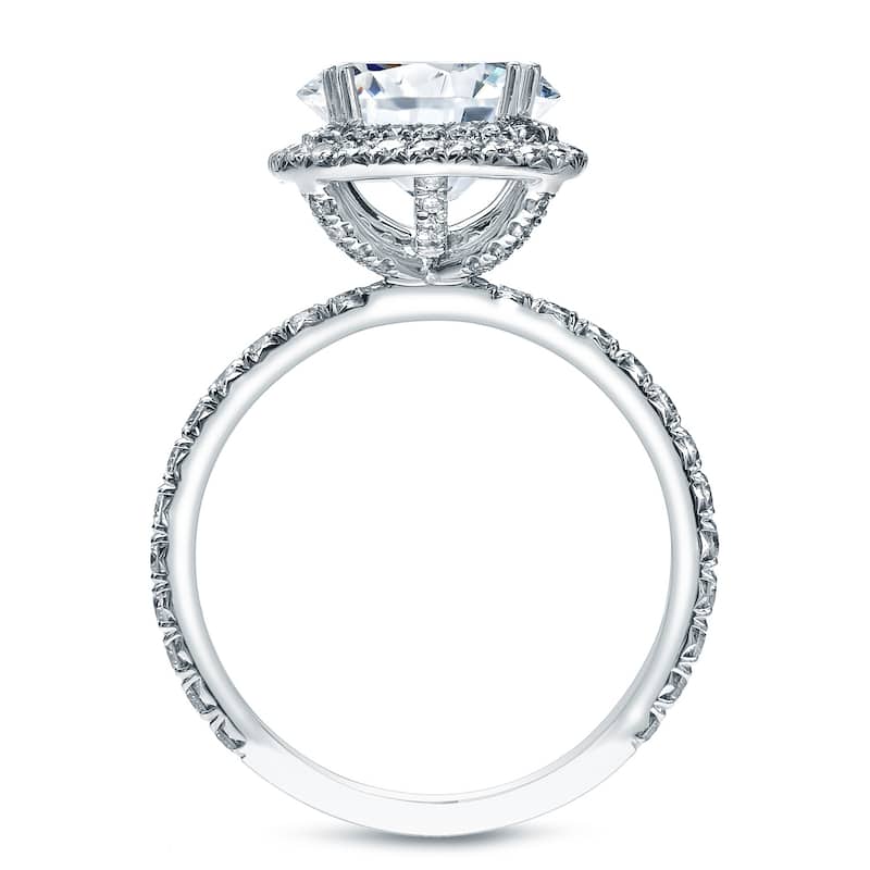 Auriya 2 1/2ctw Cushion-cut Halo Diamond Engagement Ring 3pc Set 14k Gold