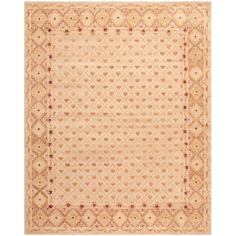 SAFAVIEH Couture Hand-knotted Rachella Jurina Traditional Oriental Wool Rug - 9' x 12' - Ivory/Red